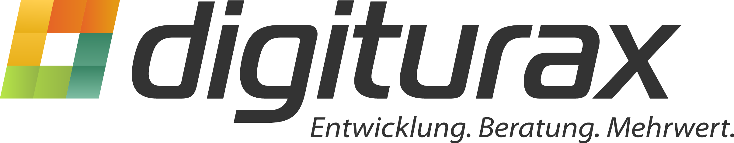 Logo von digiturax mit Slogan